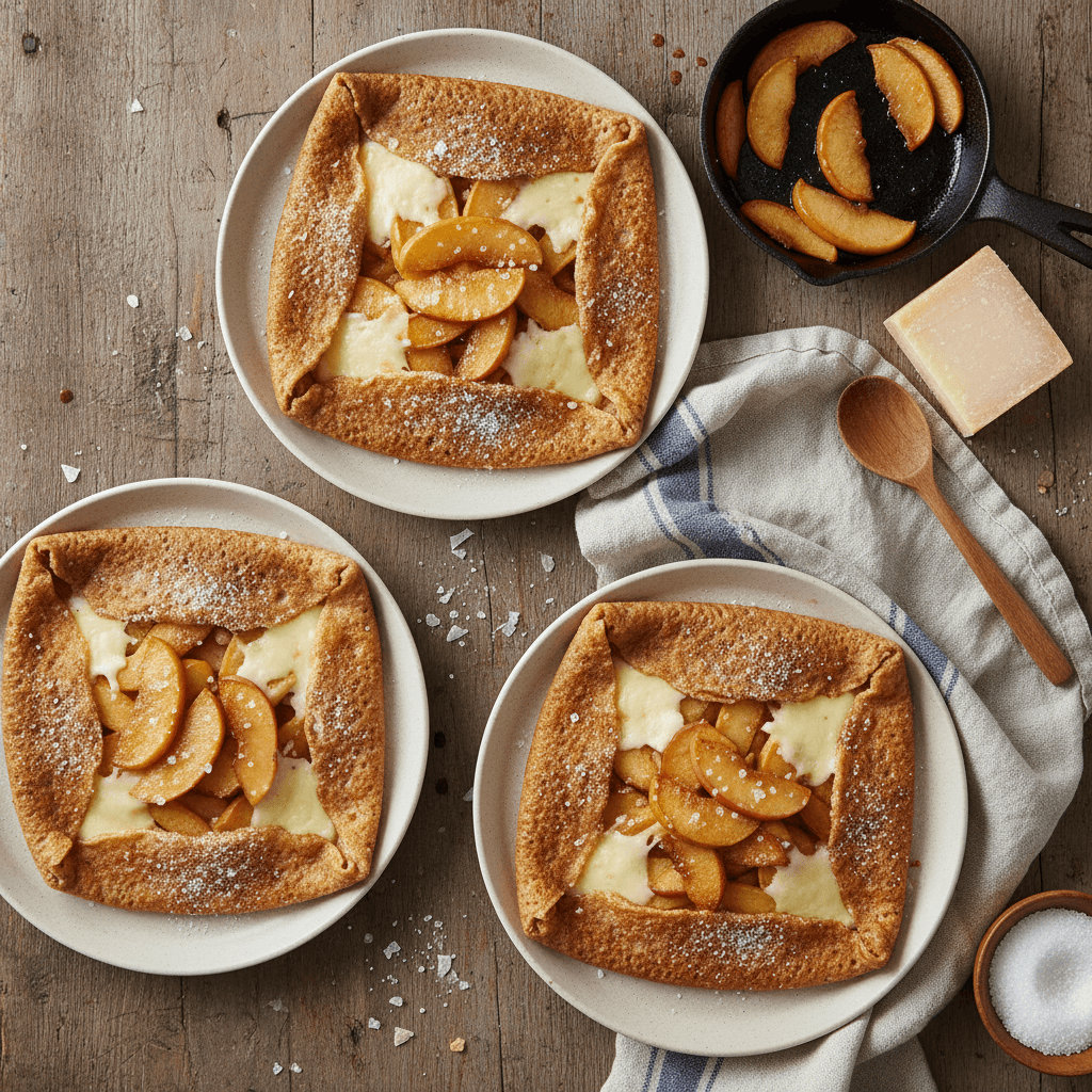 Crêpes Bretonnes Sucrées aux Pommes et Comté
