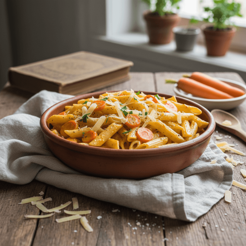 Penne à la Carotte et Gruyère