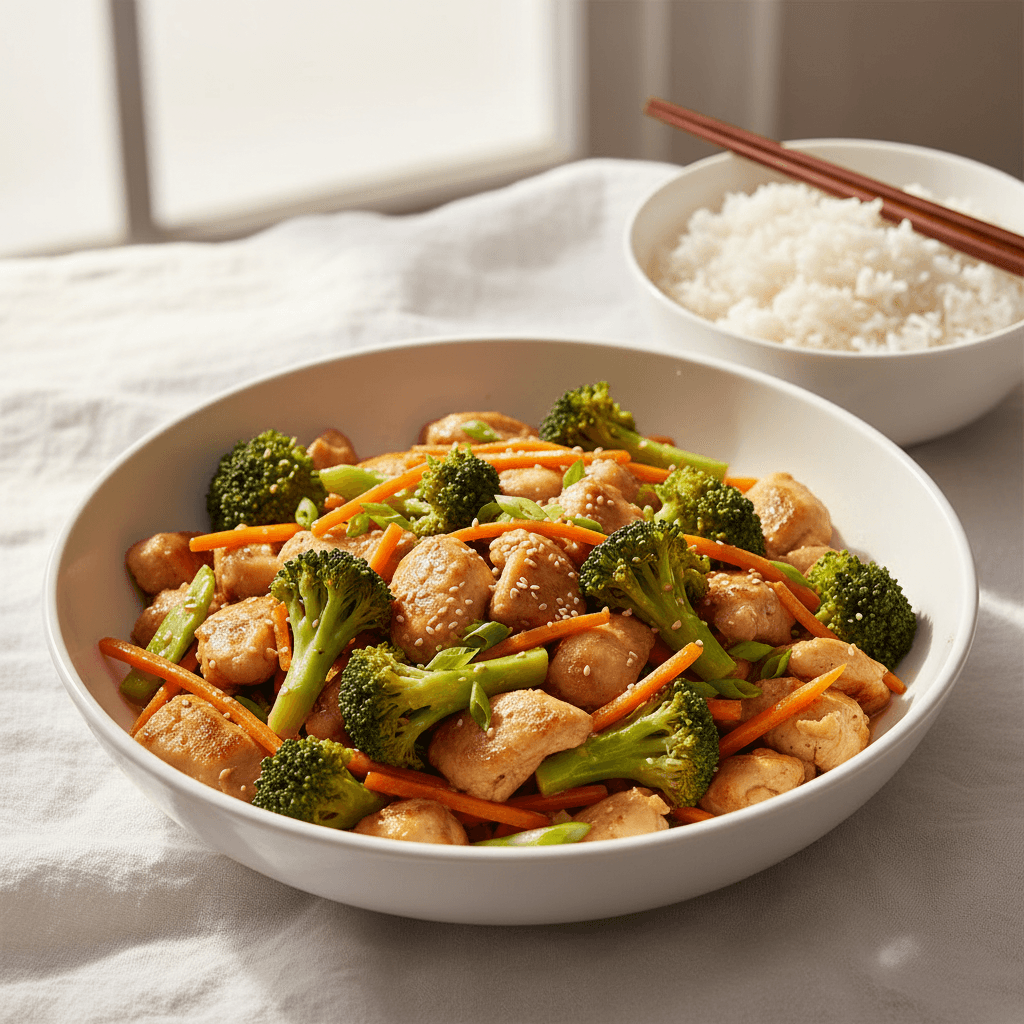 Poulet Sauté aux Brocolis et Carottes