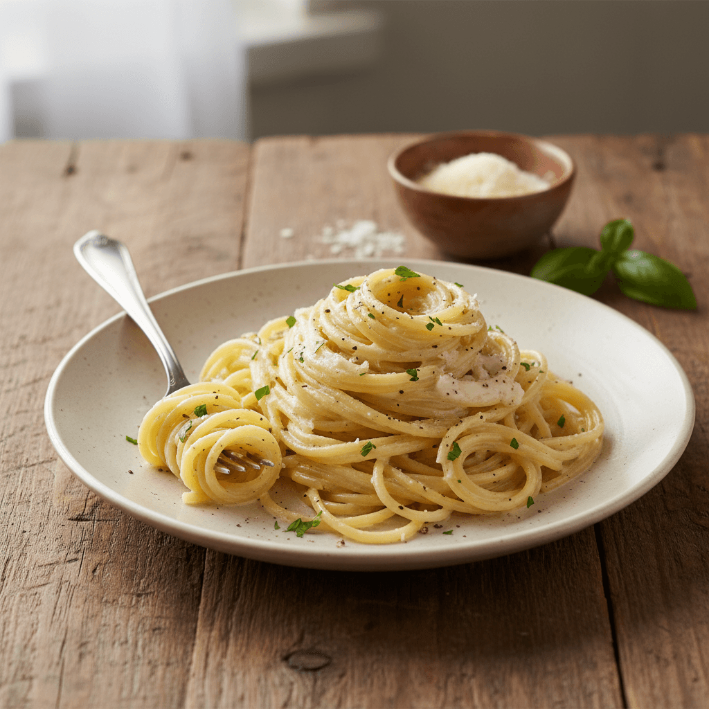 Spaghettis sauce blanche simple