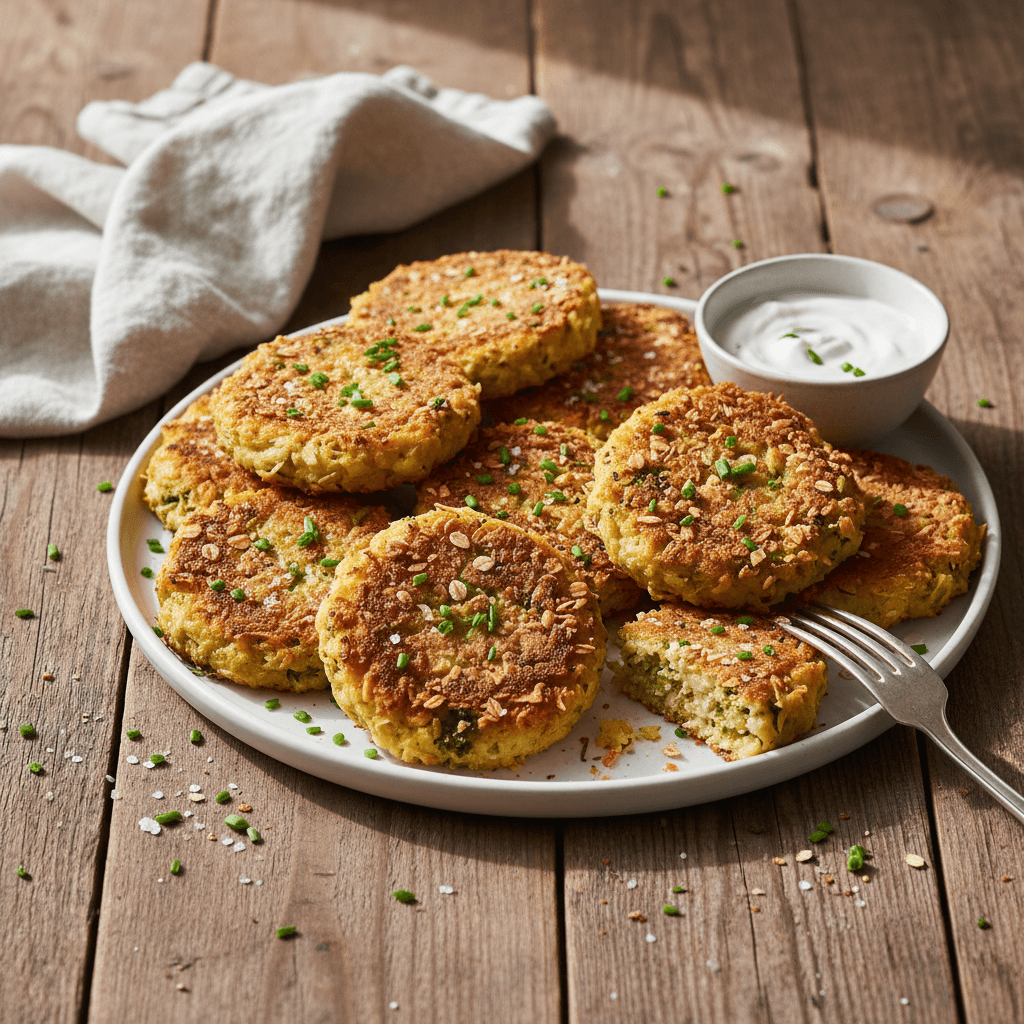 Kartoffel- und Brokkoli-Haferflockenpuffer