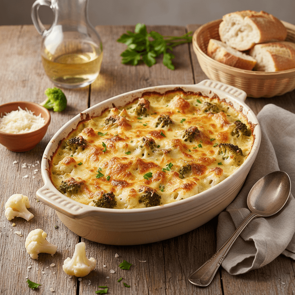 Blumenkohl- und Broccoli-Gratin nach französischer Art