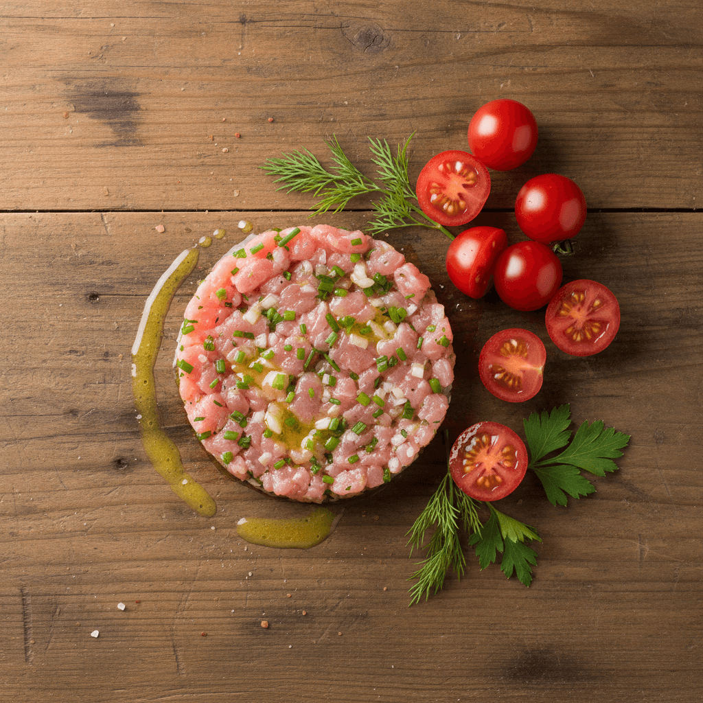 Tartare de truite aux herbes fraîches