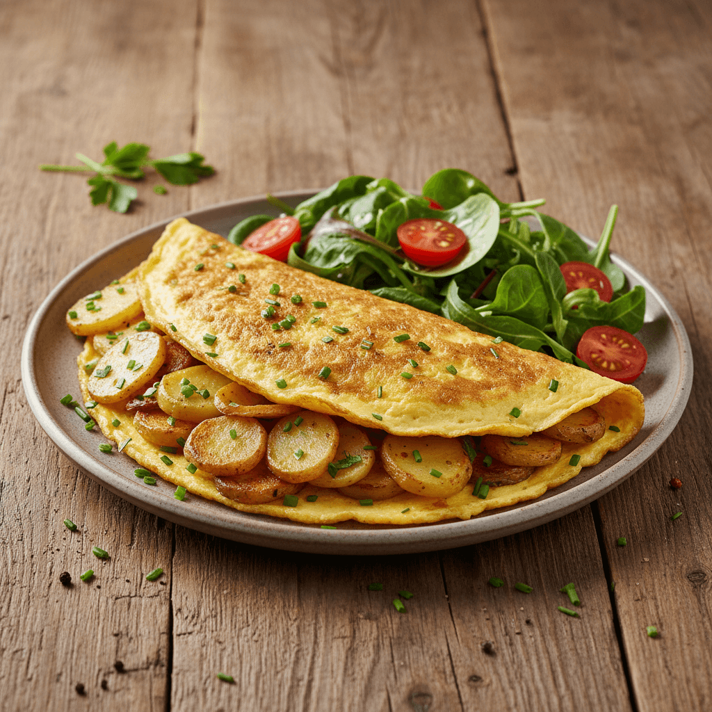 Filled Omelet with Potatoes and Herbs