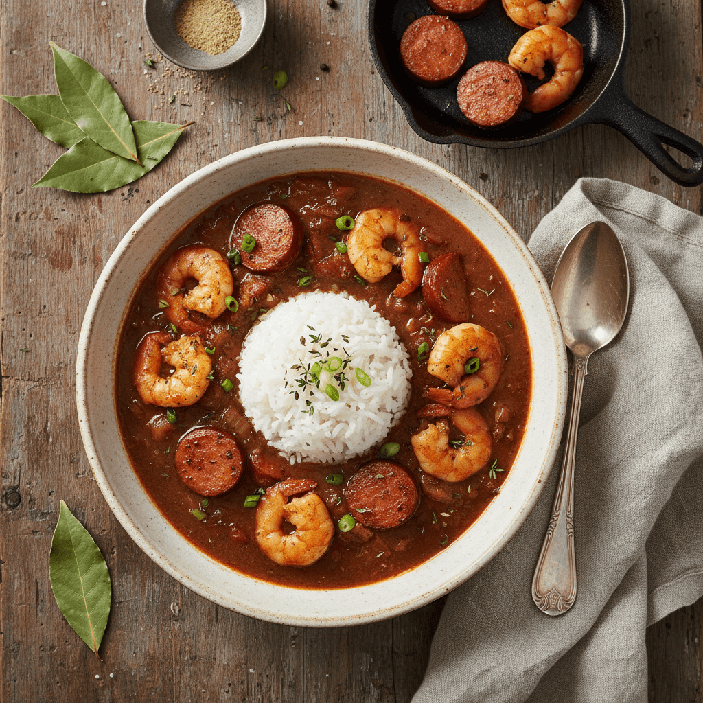 Gumbo aux Crevettes et Andouille