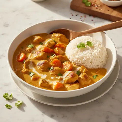Curry de Poulet aux Carottes et Riz (Asiatique)