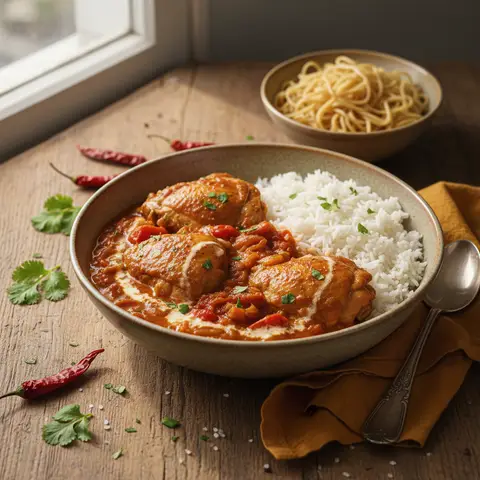Curry de Poulet aux Oignons et Tomate