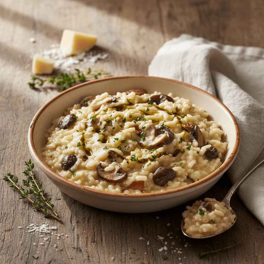 Risotto aux champignons et fromage