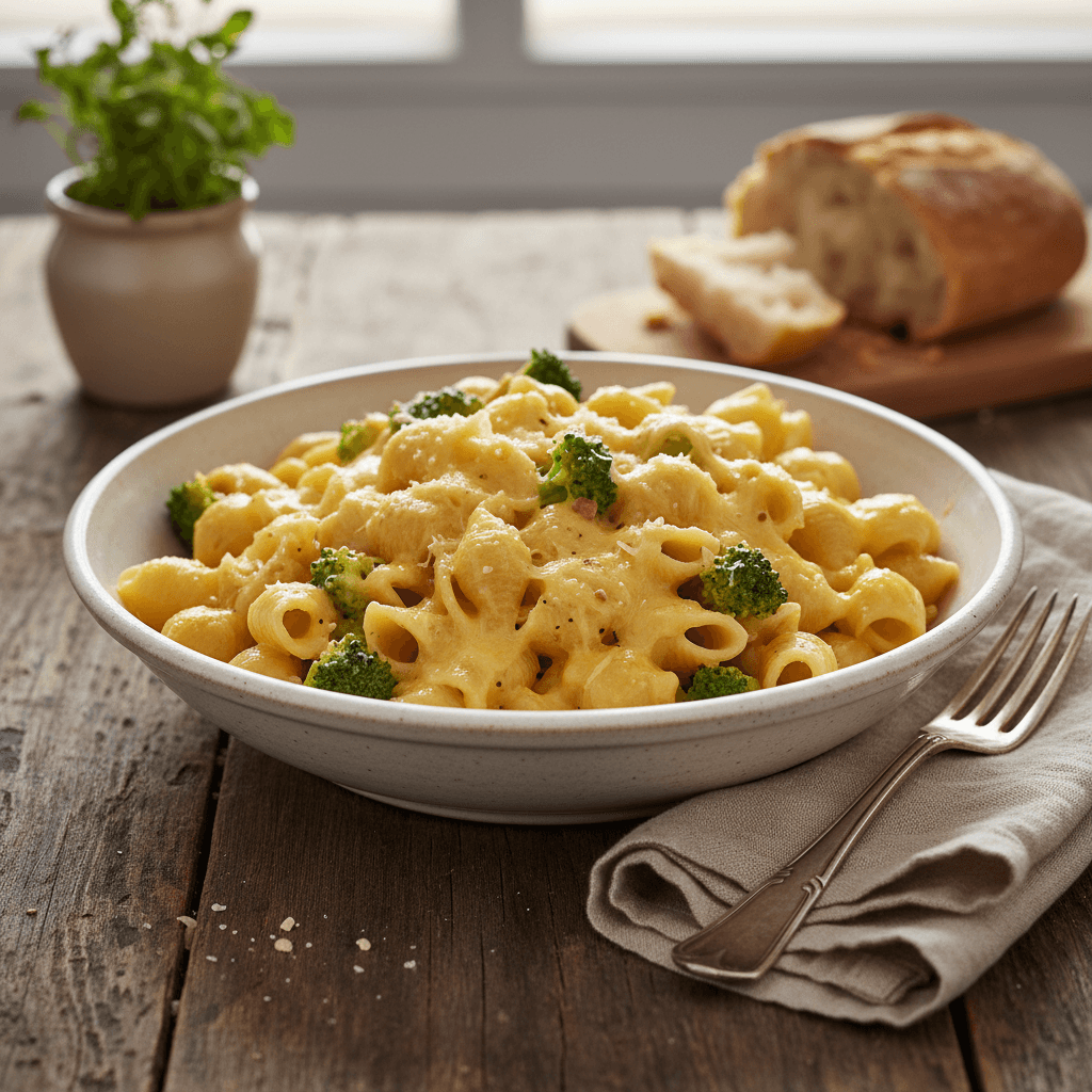 Nudeln mit Gruyère und Brokkoli