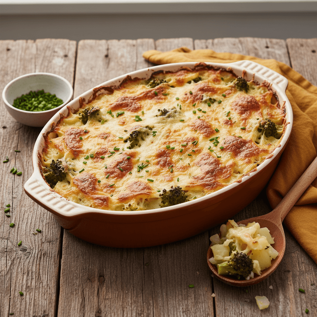 Broccoli and Potato Gratin with Gruyère
