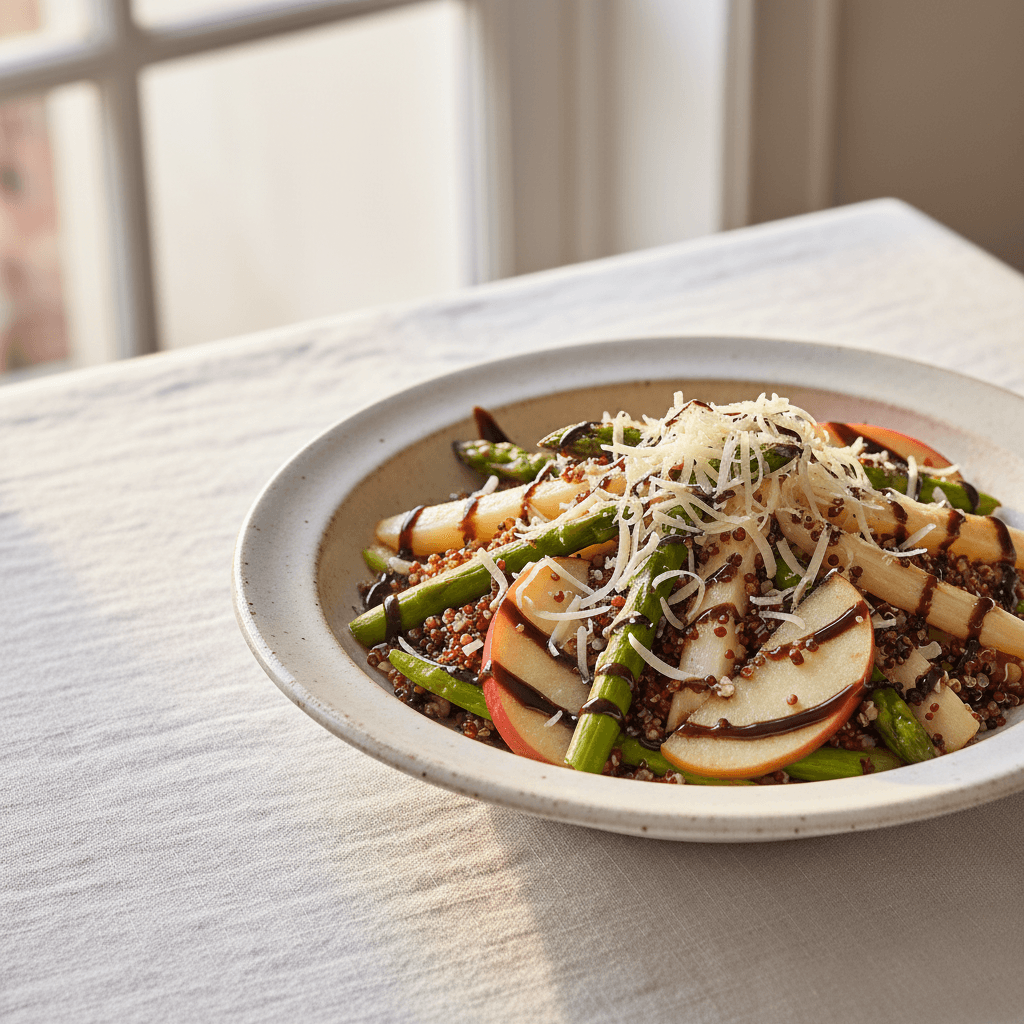 Salade Tiède Asperges Quinoa Pommes