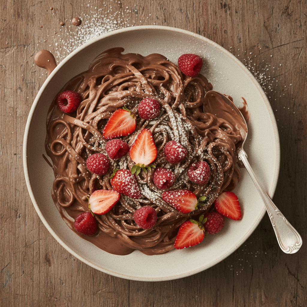 Pâtes Crème Chocolat et Fruits Rouges