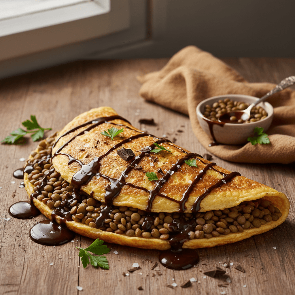 Lentil and Chocolate Sweet and Savory Omelet