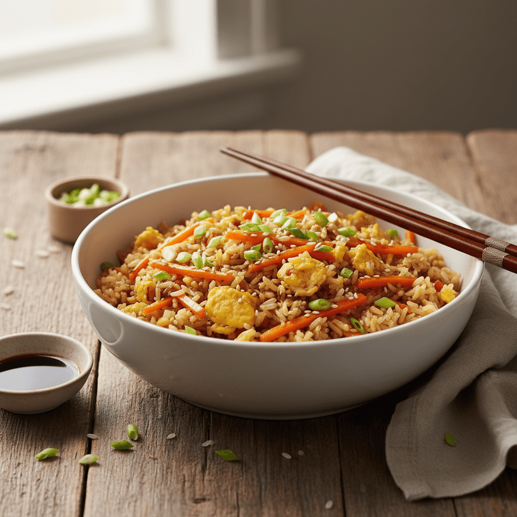 Fried Rice with Eggs and Carrots