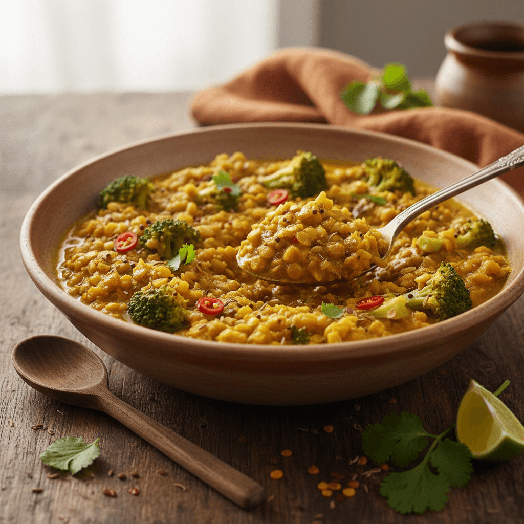 Asian Broccoli and Lentil Curry