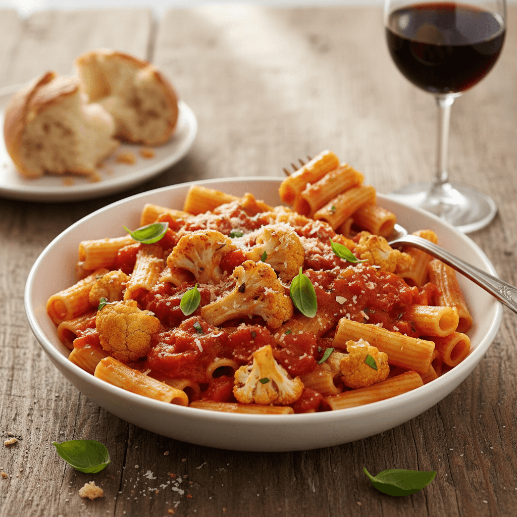 Pasta with Cauliflower and Tomato Sauce