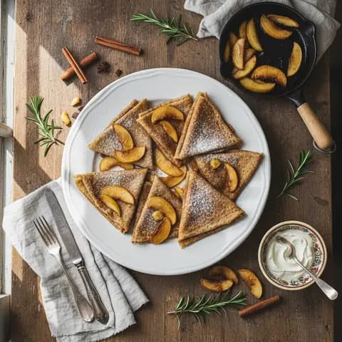 Crêpes Bretonnes Sucrées aux Pommes