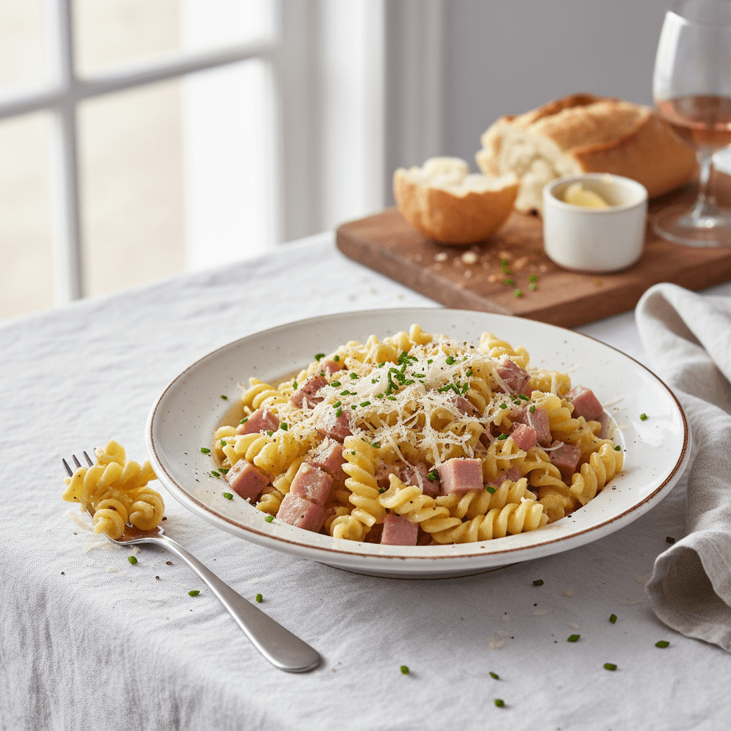 Pâtes Carbonara Revisitées au Jambon