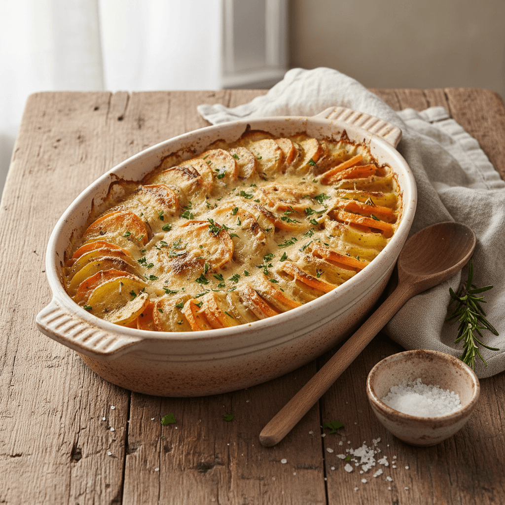 Kartoffel- und Möhrengratin