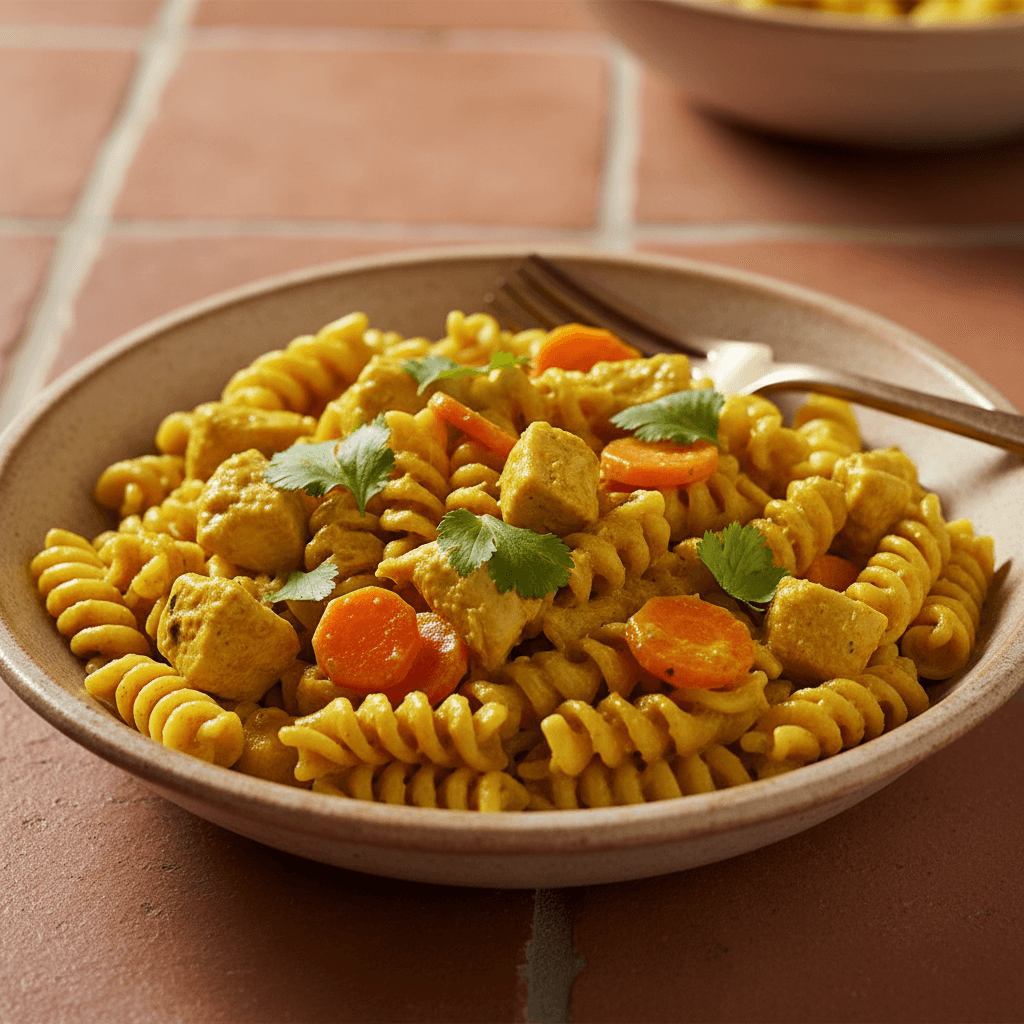 Pâtes au Curry et Poulet