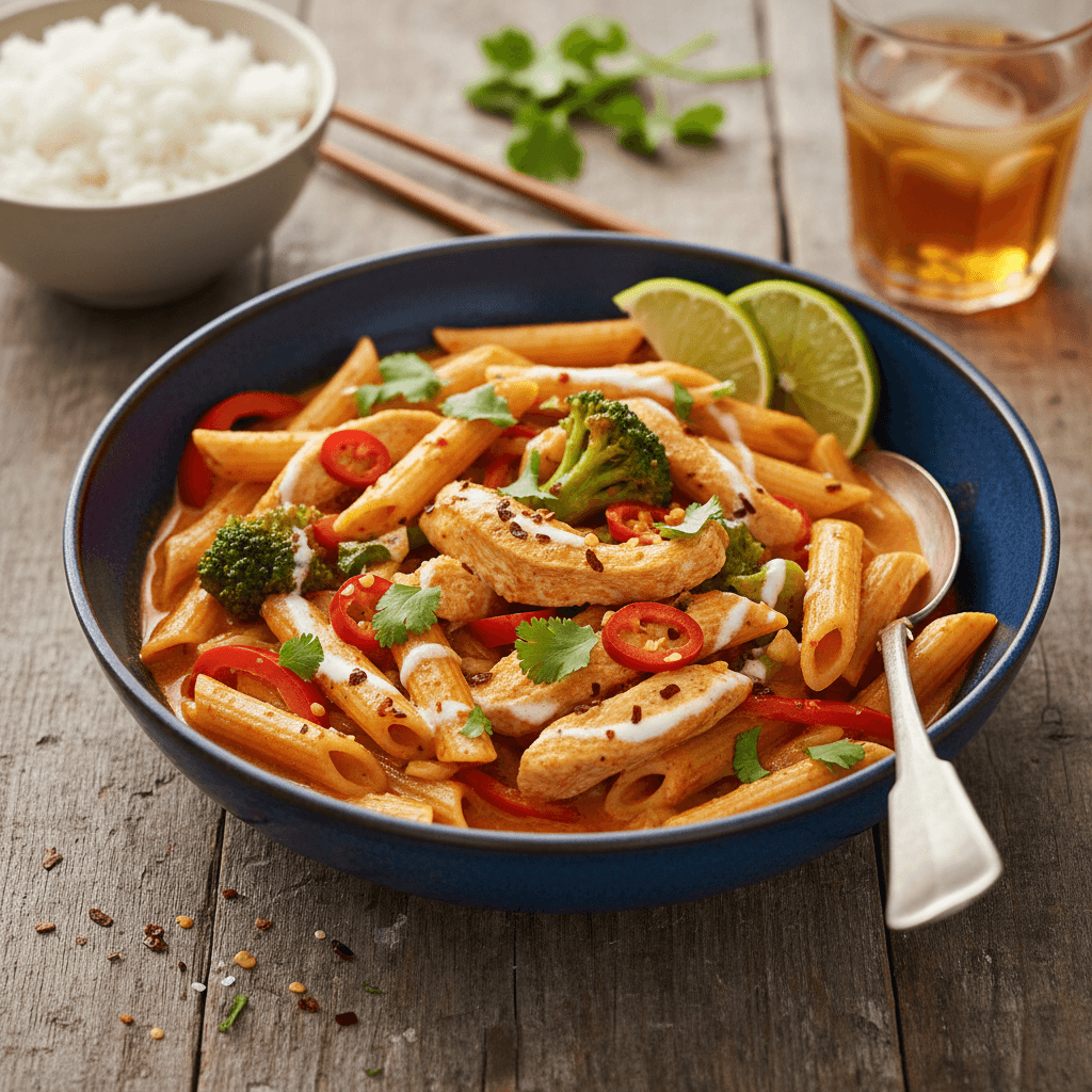 Hähnchen-Curry Thai mit Nudeln