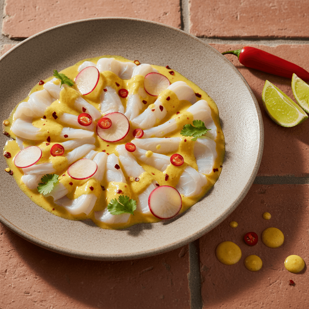 Tiradito de calamars au piment et citron vert