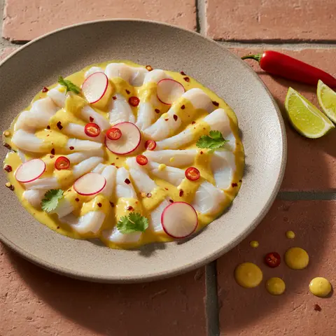 Tiradito de calamars au piment et citron vert