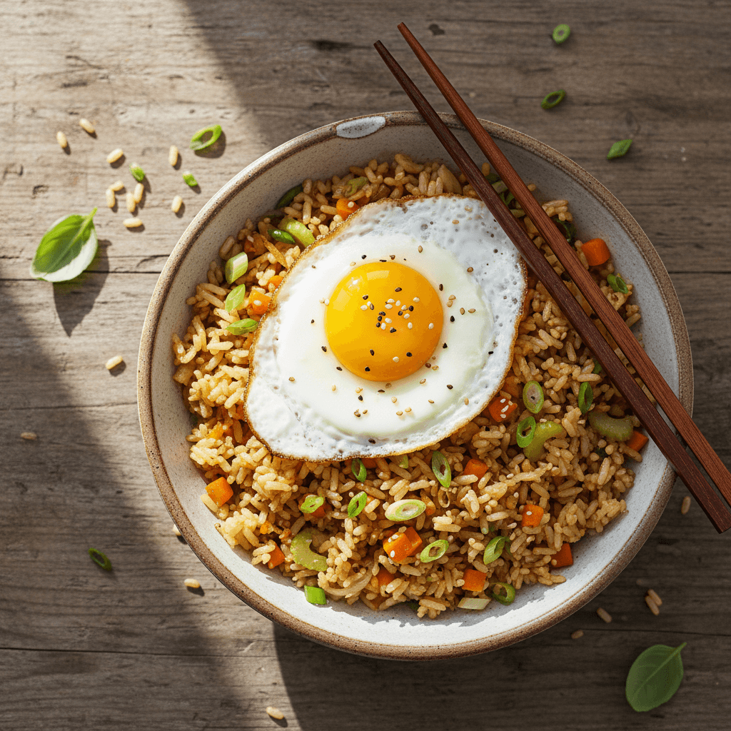 Stir-Fried Rice with Vegetables and Egg
