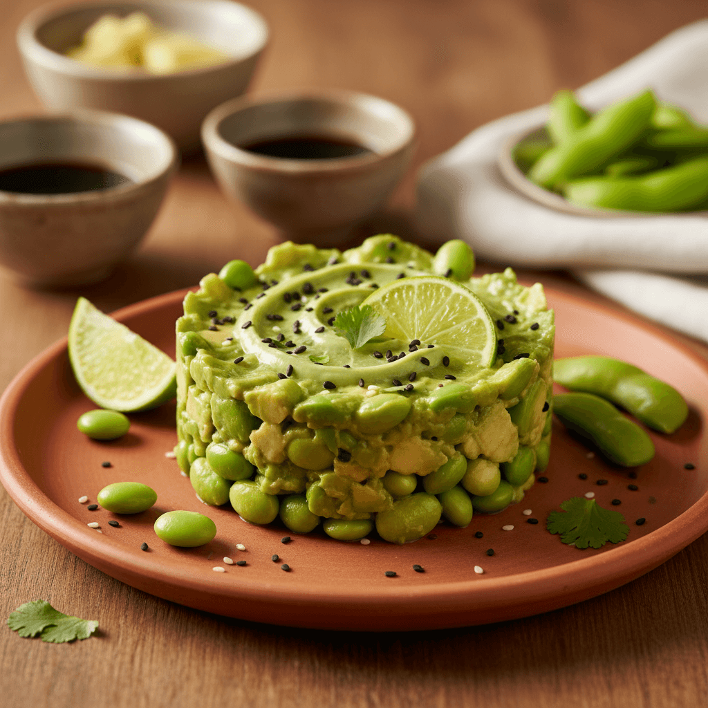 Tartare d'avocat aux edamame et wasabi