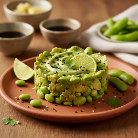 Tartare d'avocat aux edamame et wasabi
