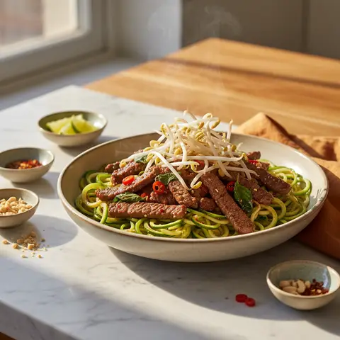 Bowl de boeuf thai aux courgettes