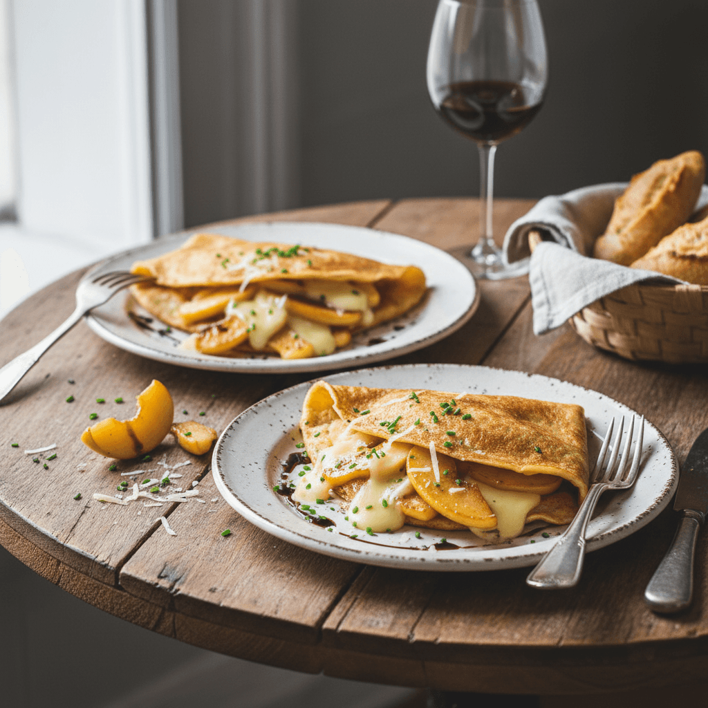 Sweet and Savory Crêpes with Gruyère and Apple