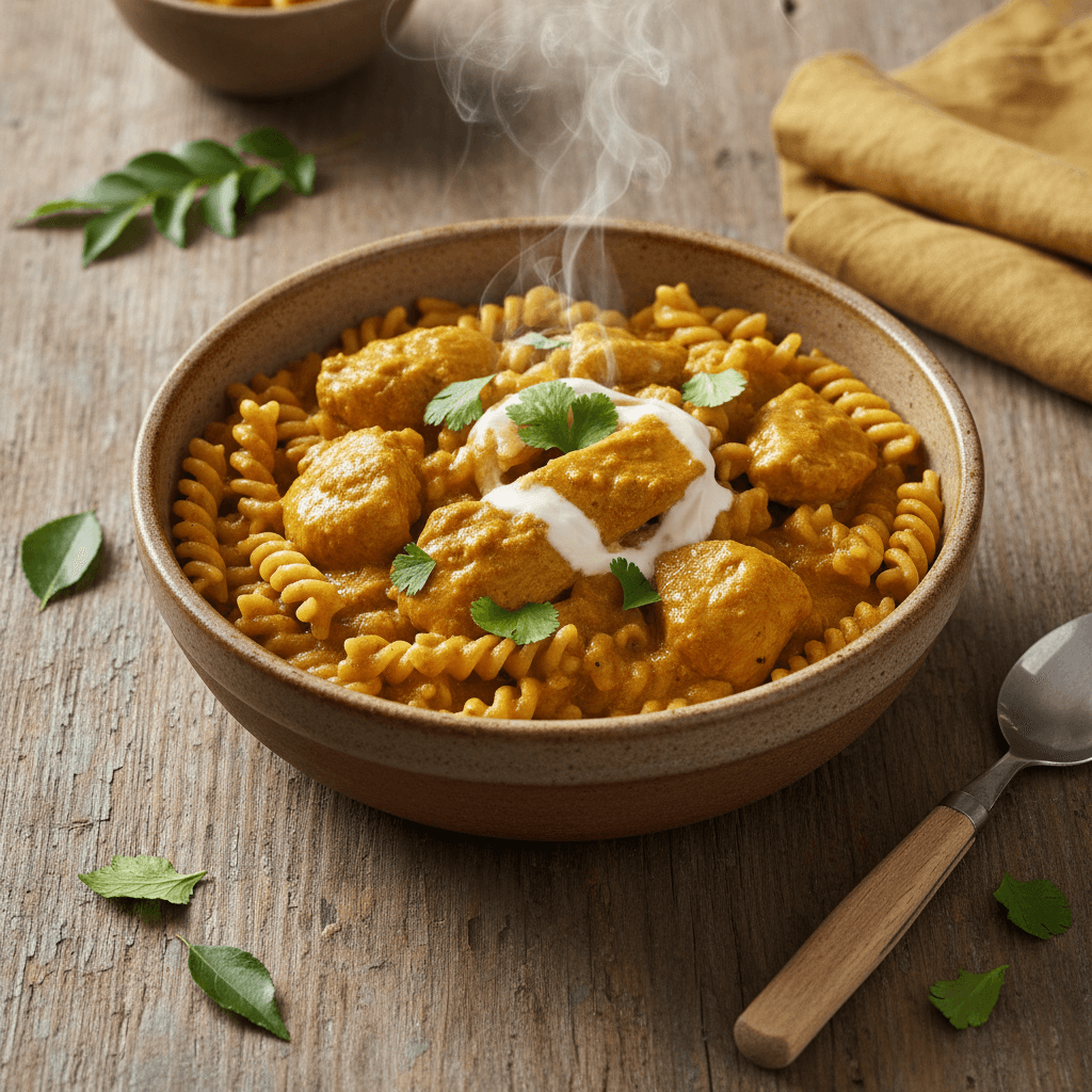 Poulet Curry Rapide aux Pâtes