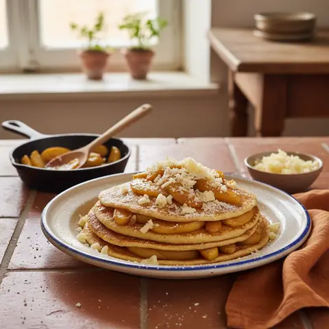 Crêpes Sucrées aux Pommes et Comté
