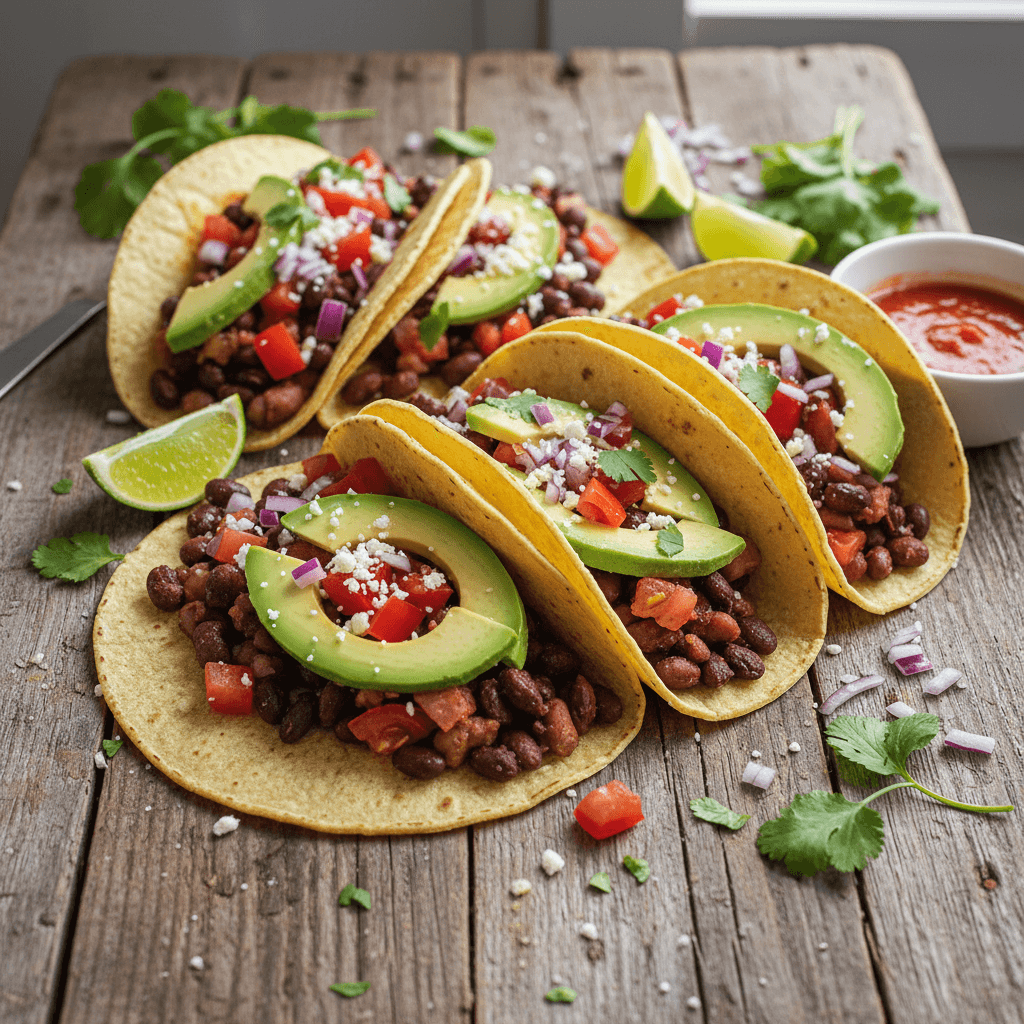 Vegetarian Bean and Avocado Tacos
