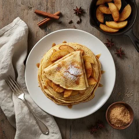 Crêpes Bretonnes aux Pommes et Cannelle