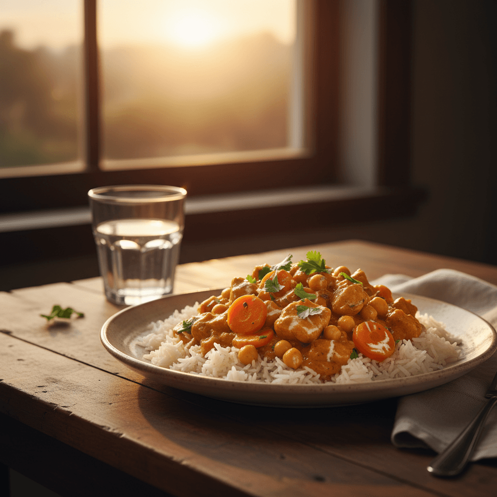 Curry de Poulet aux Carottes et Pois Chiches