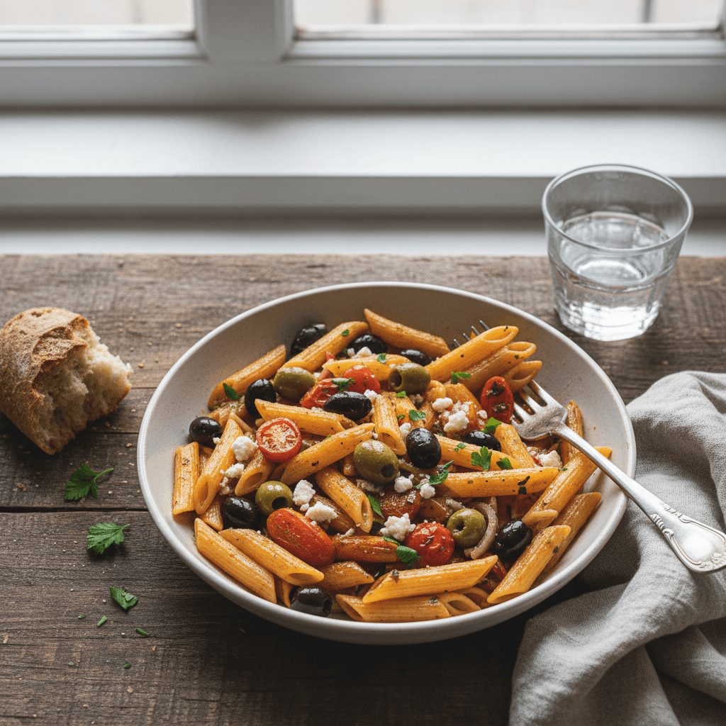 Penne with Olives and Roasted Carrots