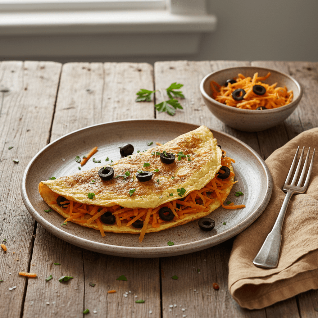 Omelet with Carrots and Olives