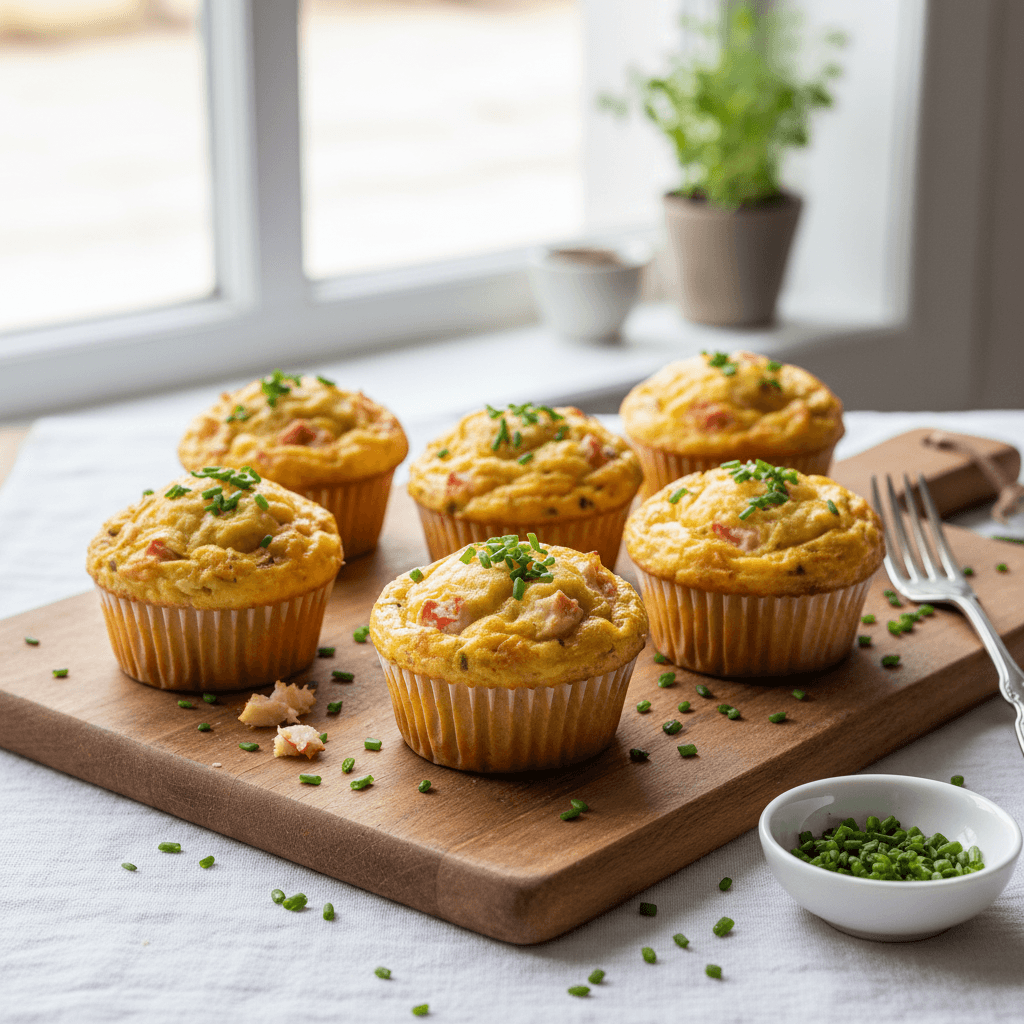 Muffins aux œufs et chair de crabe