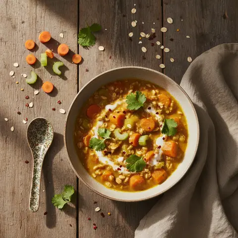 Curry de Carottes et Céleri aux Flocons