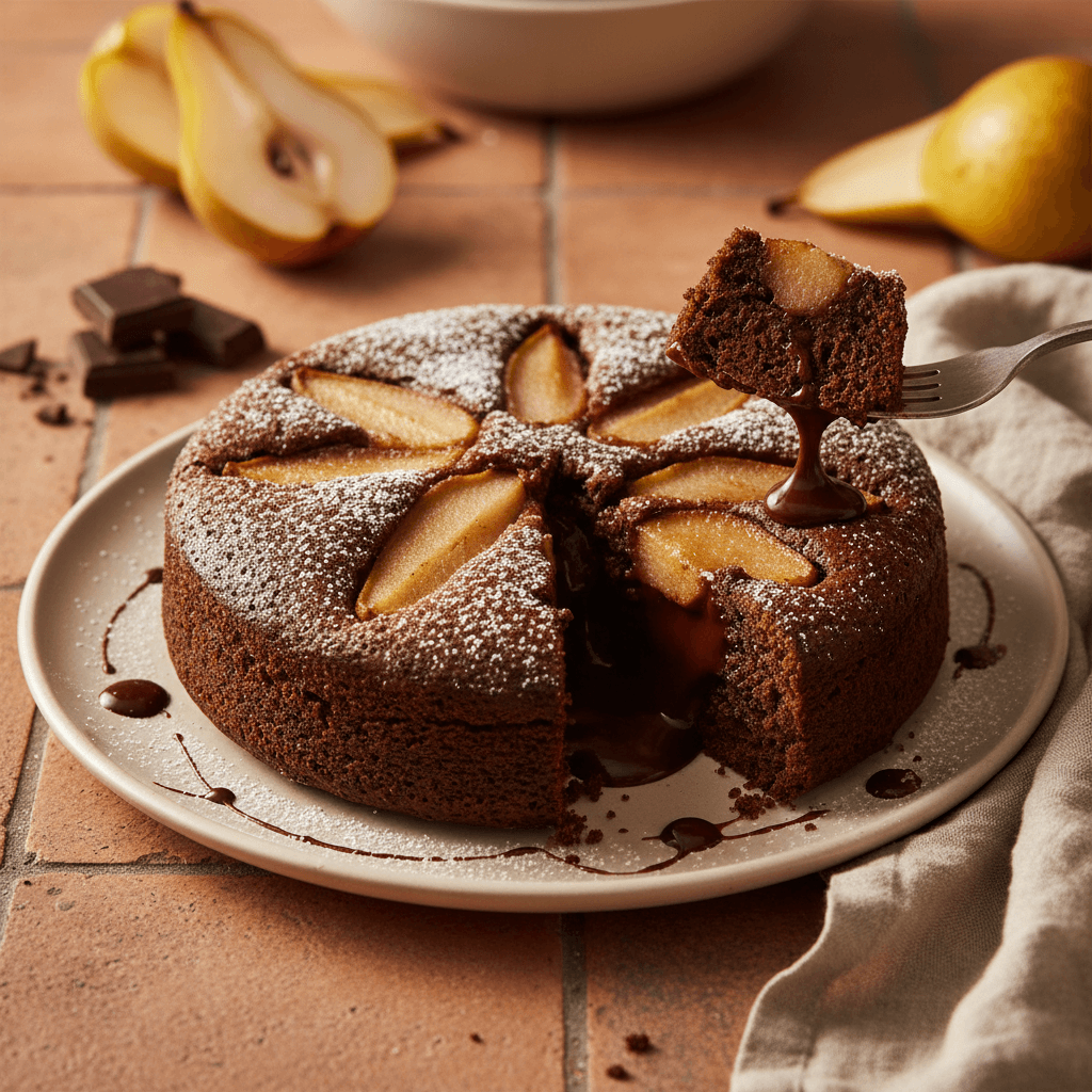 Gâteau moelleux poire-chocolat