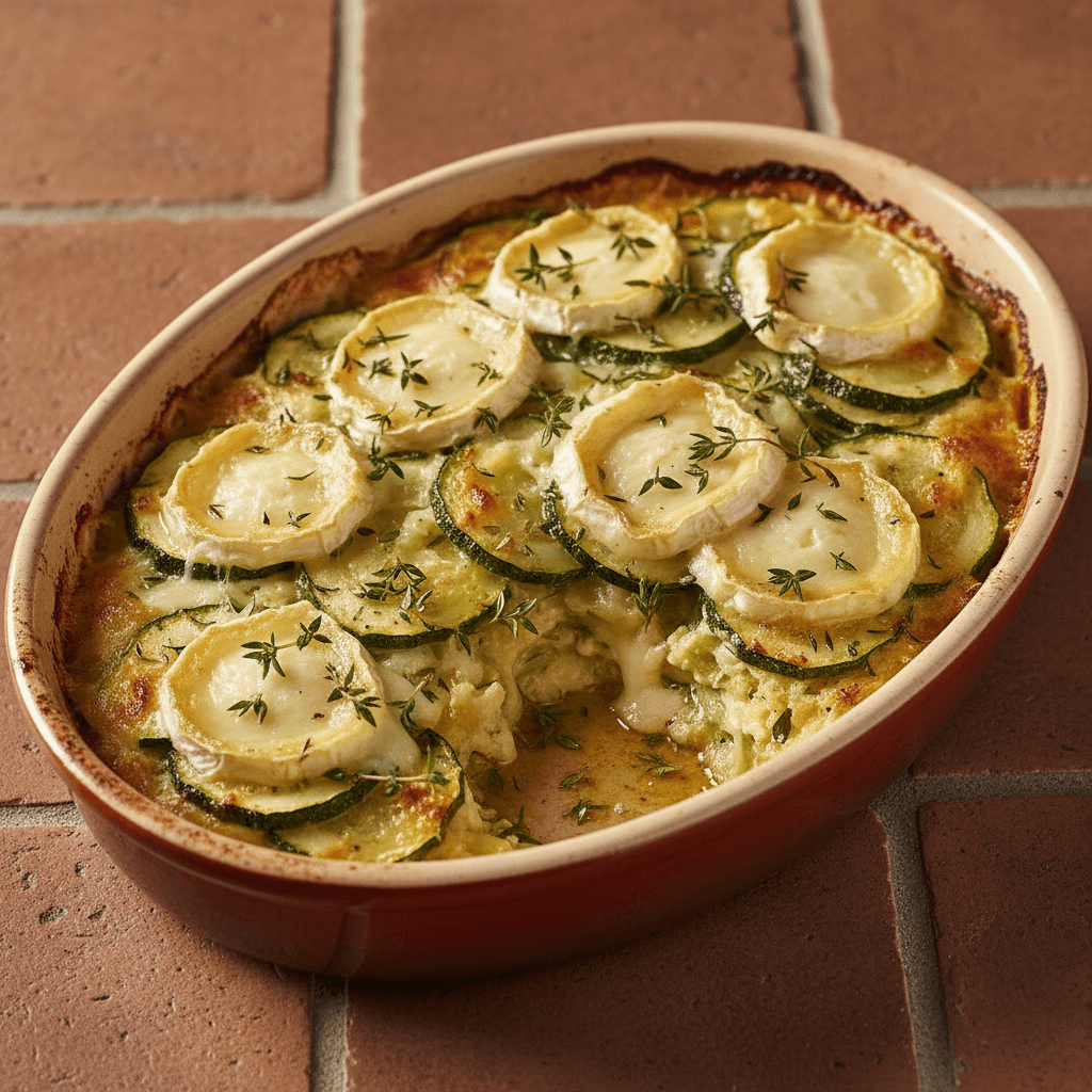Gratin de courgettes au chèvre et thym