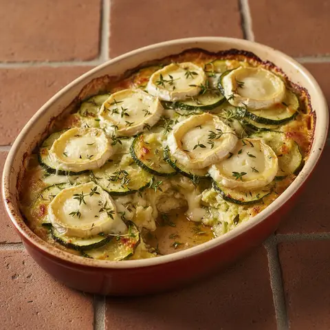 Gratin de courgettes au chèvre et thym