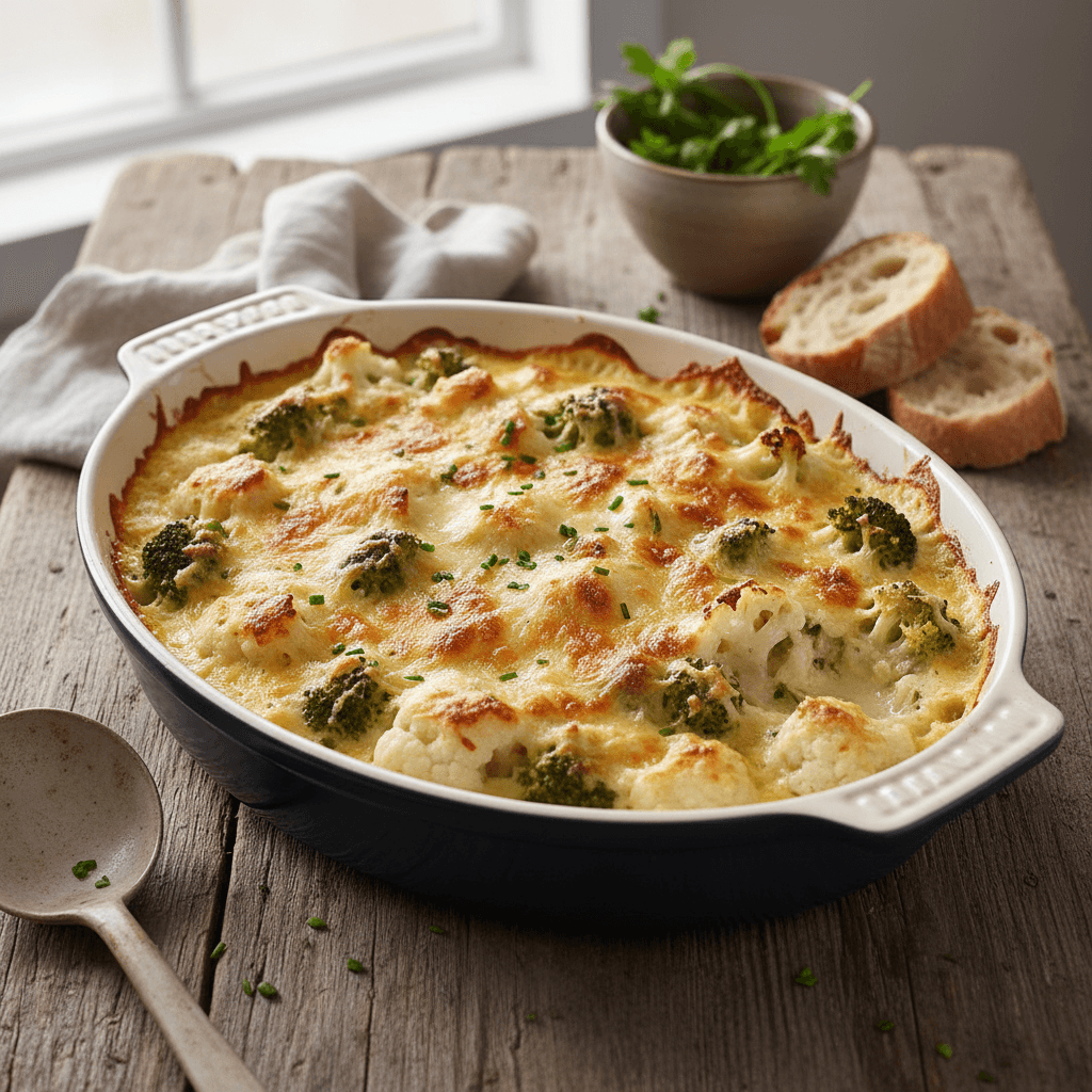 Blumenkohl- und Brokkoli-Auflauf nach französischer Art