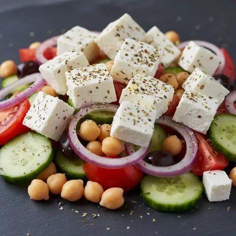 Salade grecque à la feta et pois chiches