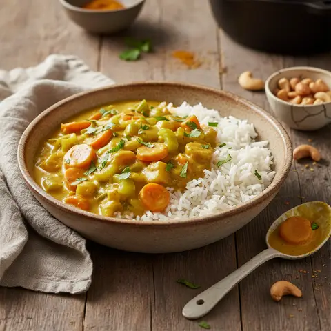 Curry Rapide aux Légumes et Riz