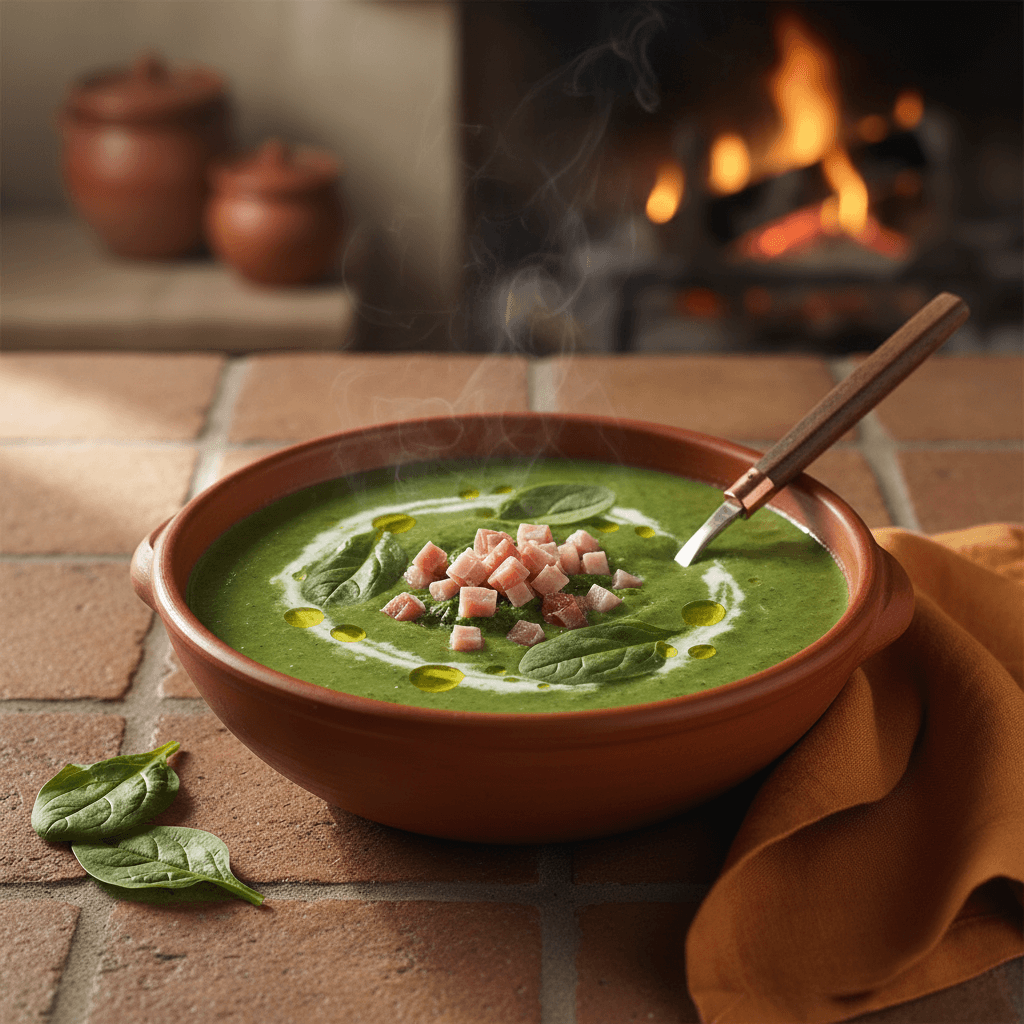 Soupe Crémeuse Épinards et Jambon