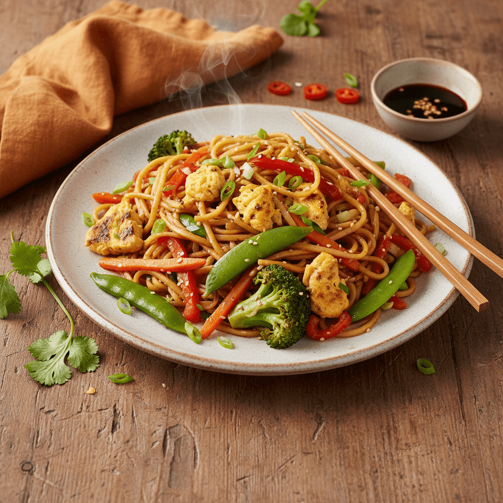 Nouilles Sautées aux Œufs et Légumes