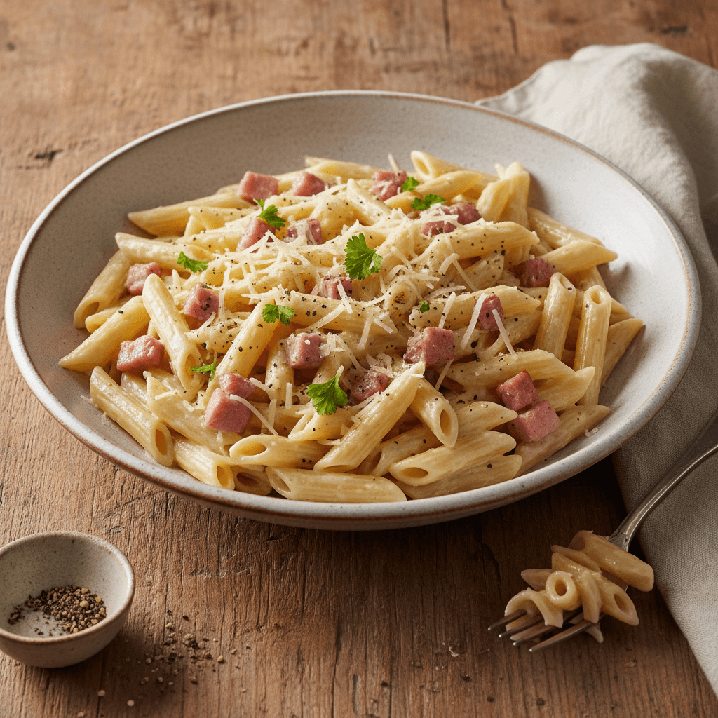Penne à la Crème et Gruyère avec Jambon